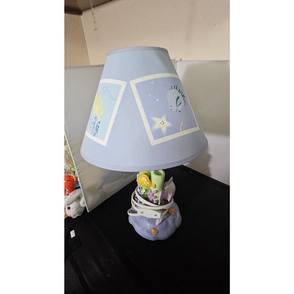 Kids Nursery Lamp Ocean Sea Life Theme Blue Green Aqua with Shade - Picture 7 of 10